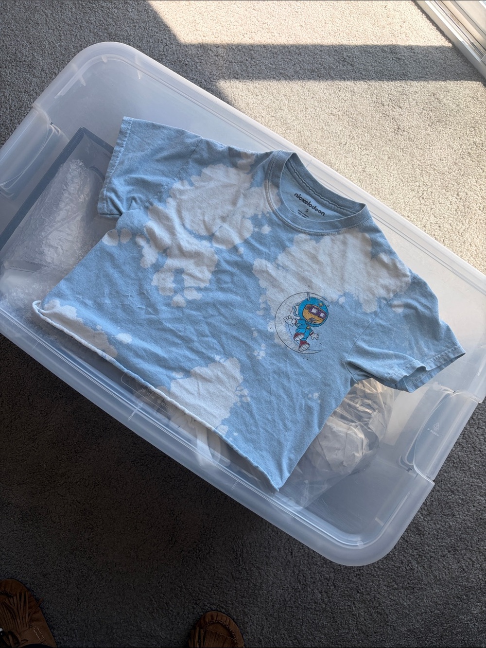 Nickelodeon Light Blue & White Tie-Dye Rugratz Tarot Card Graphic Tee